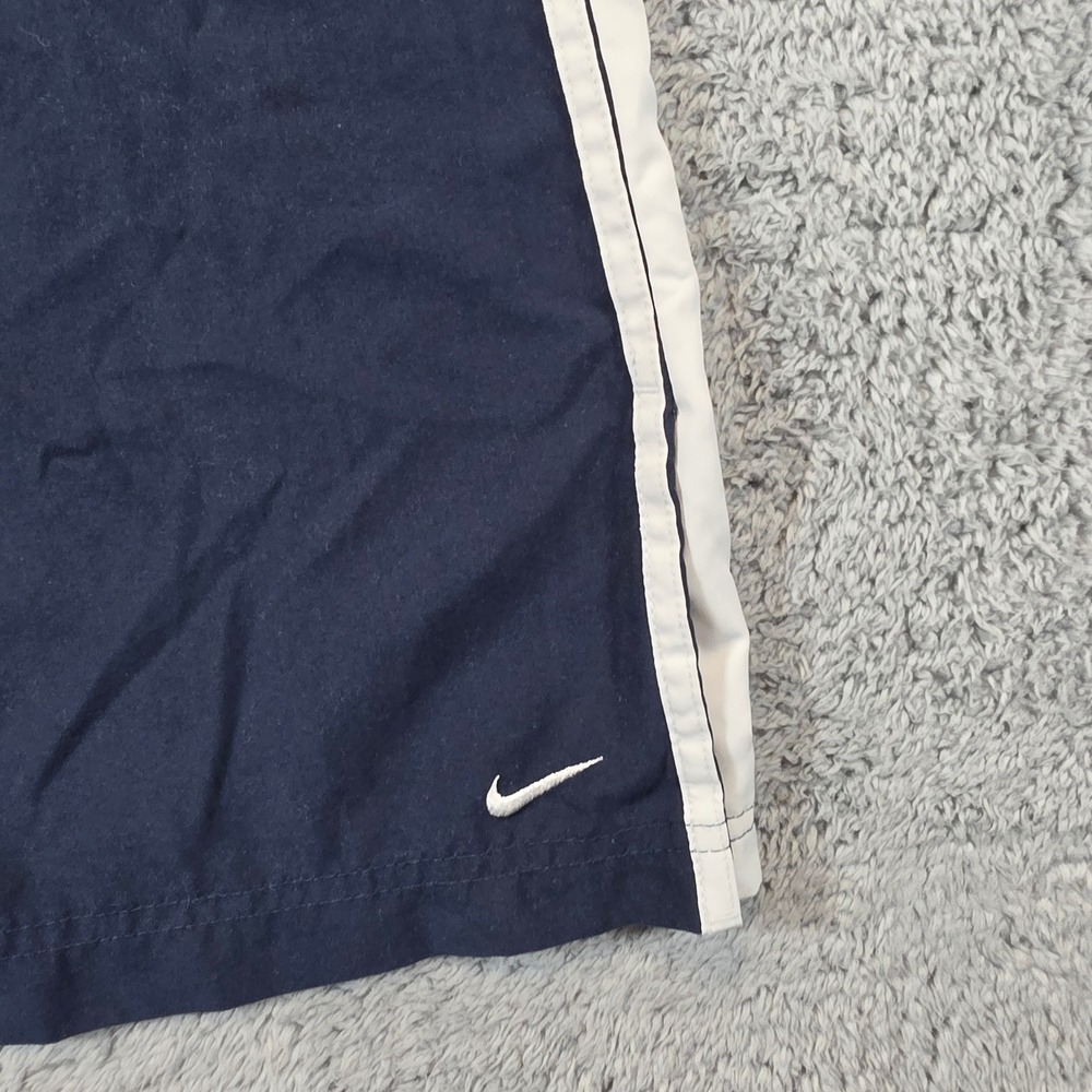 Nike Track Pants Mens Medium Navy Blue White Side Stripe Vintage Windbreaker Y2K - Picture 5 of 10